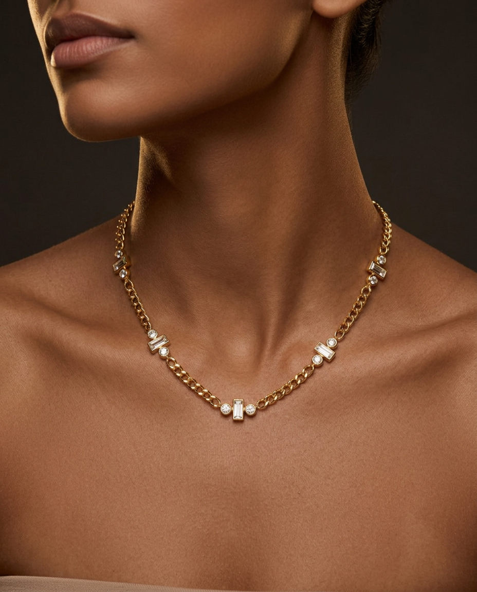 Classic Rhinestone Stacking Shiny Chain