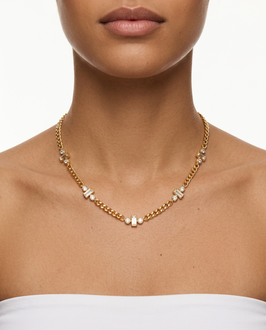 Classic Rhinestone Stacking Shiny Chain
